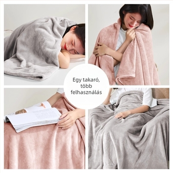 Jushuan flanel takaró a kanapéra — őszi-téli, vastag és meleg, jacquard minta, egyszínű, irodai pihenő takaró