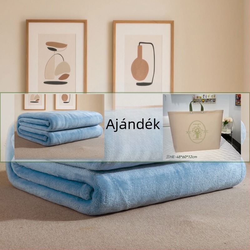 Jushuan flanel takaró a kanapéra — őszi-téli, vastag és meleg, jacquard minta, egyszínű, irodai pihenő takaró