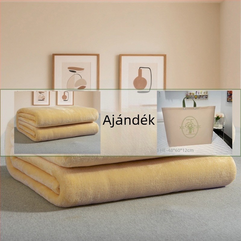 Jushuan flanel takaró a kanapéra — őszi-téli, vastag és meleg, jacquard minta, egyszínű, irodai pihenő takaró