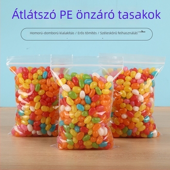 No. 10 önzáró zacskók, 8 mm/10 mm/12 mm vastagság, élelmiszer-biztonsági zárózacskók, átlátszó tea csomagoláshoz