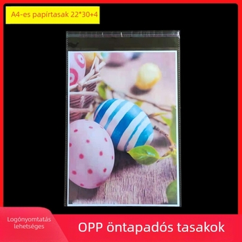 OPP öntapadós, átlátszó ruhacsomagoló taska, 16×24 cm
