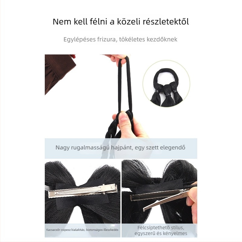 Új kínai stílusú virágos konty paróka copf és farok – menyasszonyi frizura ősi kínai stílusban