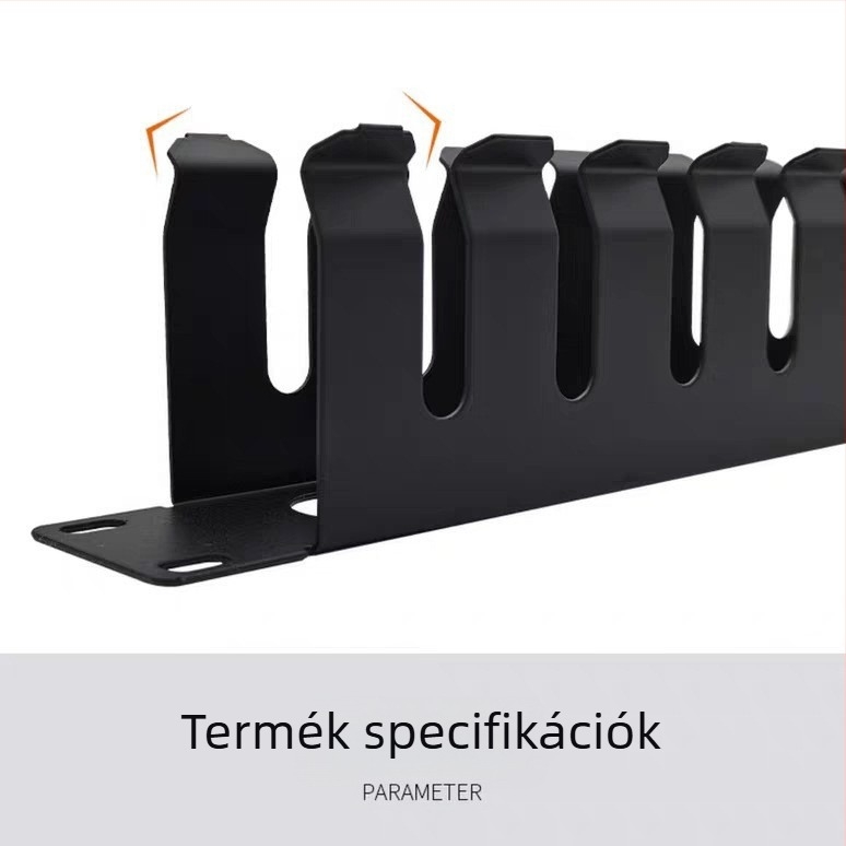 1U fém kábelkezelő rack, 12/16/24 rekesz, nehéz kivitel