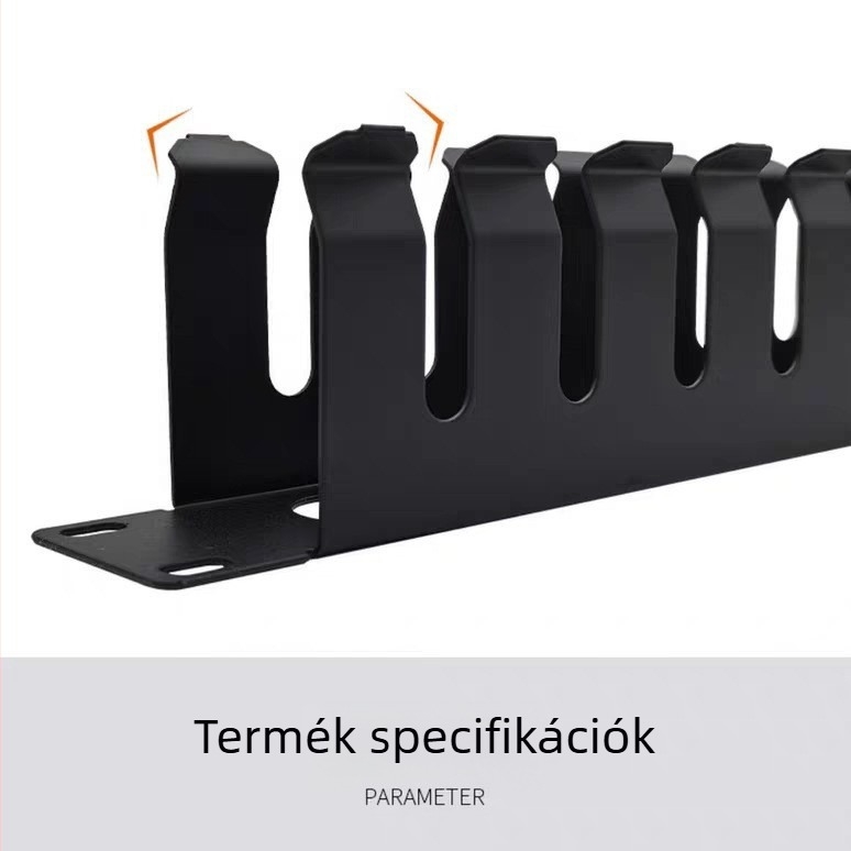 1U fém kábelkezelő rack, 12/16/24 rekesz, nehéz kivitel