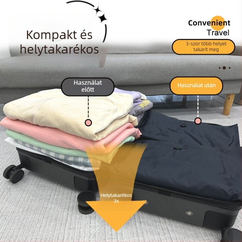 Oxford vászonból készült kézi tekercses tömítő tasak poggyászhoz, hordozható vákuumos tároló utazásokhoz