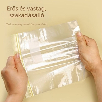Vastagított frissesség-megőrző zárható műanyag tasakok háztartási használatra, önzáró tasakok a hűtőhöz
