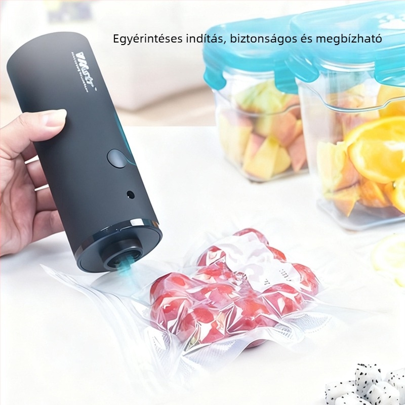 Háztartási kézi elektromos légpumpa ruhazsákok vákuumozásához, fekete