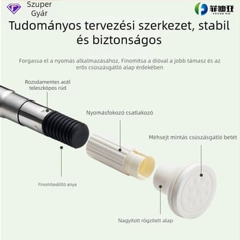 Állítható teleszkópos zuhanyfüggönyrúds, fúrás nélkül, univerzális, rozsdamentes acélból, elektroplakált zománcfényezéssel.