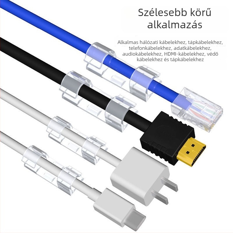 Öntapadós kábelrendező klipek – vezetékek rendezéséhez