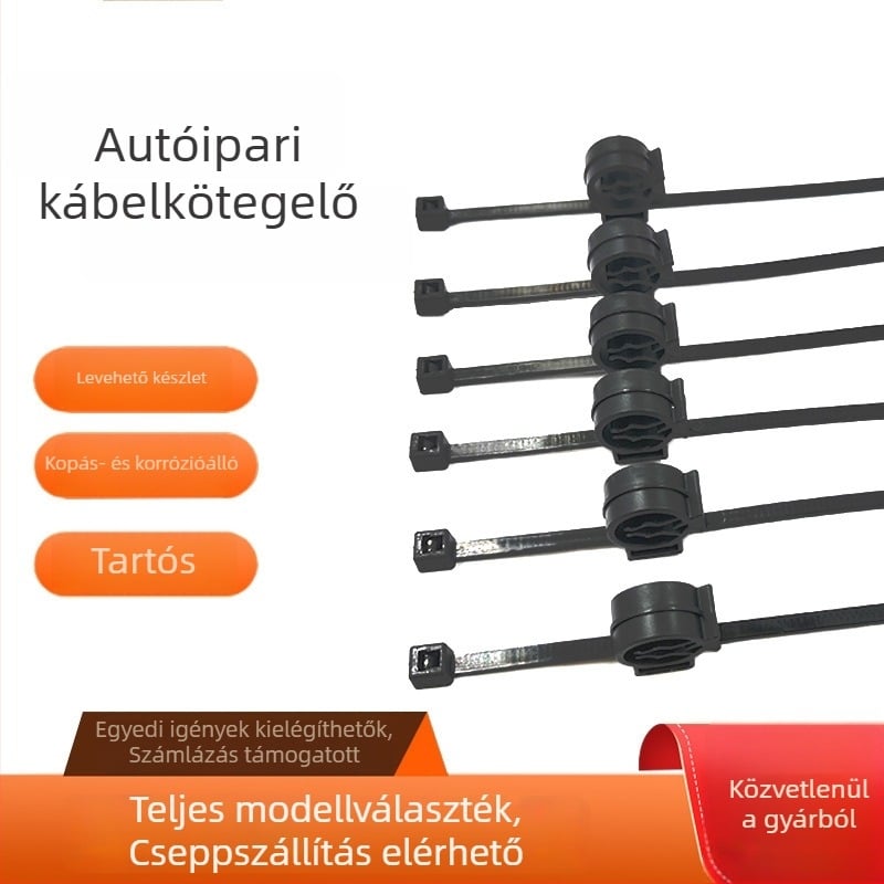 Fekete nylon önzáró kábelkötöző szalag, 1,3 mm, a kábelek csoportosításához, cikkszám 156-00689 / T30ROC1A
