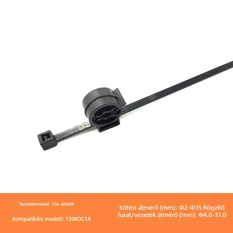 Fekete nylon önzáró kábelkötöző szalag, 1,3 mm, a kábelek csoportosításához, cikkszám 156-00689 / T30ROC1A