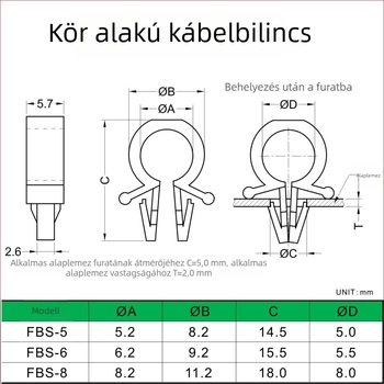 PCB-hez tervezett kábelcsipesz, izolációs kábel-tartó és vezeték rögzítő klipsz