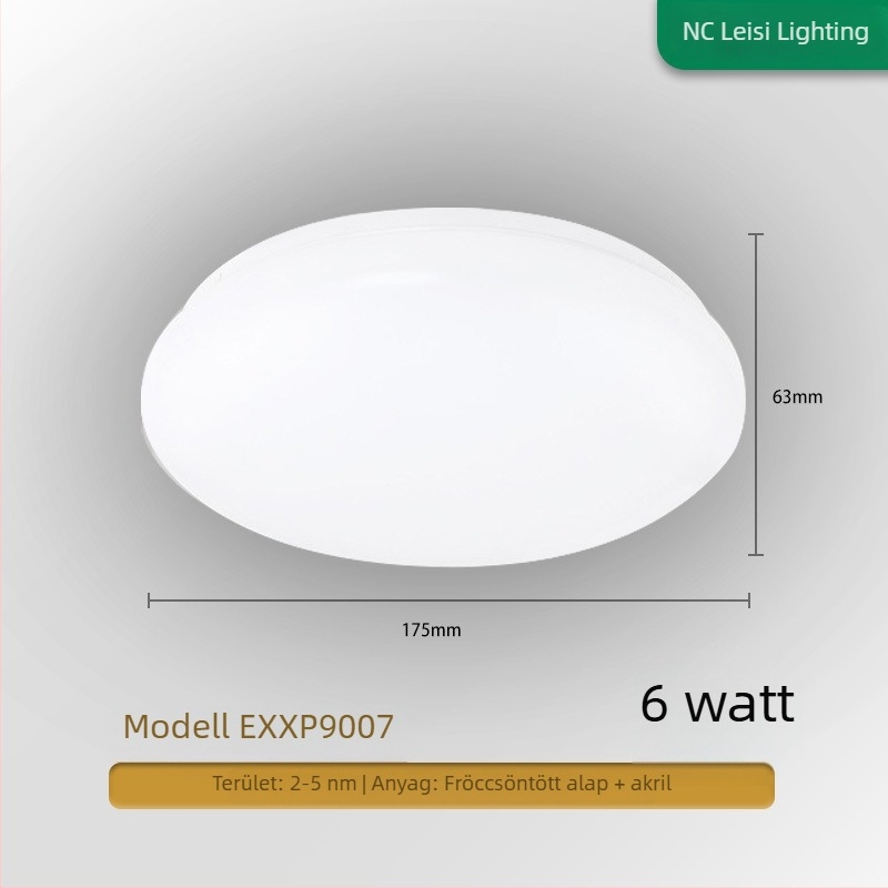 LED kör alakú mennyezetlámpa erkélyre és hálószobába, modern minimalista kialakítás, ideális folyosókhoz