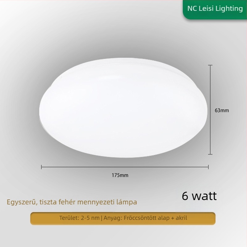 LED kör alakú mennyezetlámpa erkélyre és hálószobába, modern minimalista kialakítás, ideális folyosókhoz