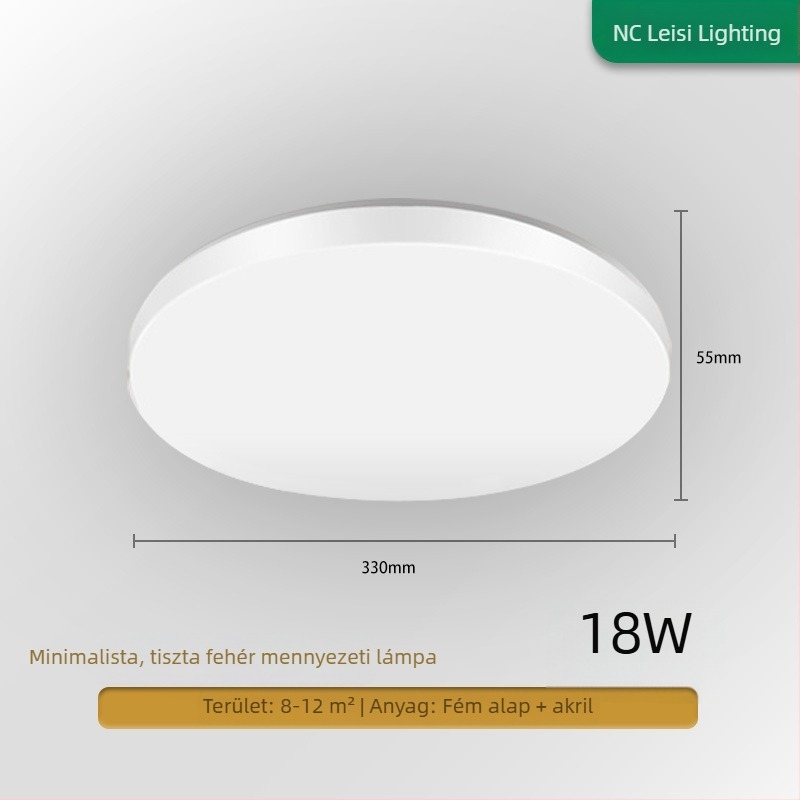 LED kör alakú mennyezetlámpa erkélyre és hálószobába, modern minimalista kialakítás, ideális folyosókhoz