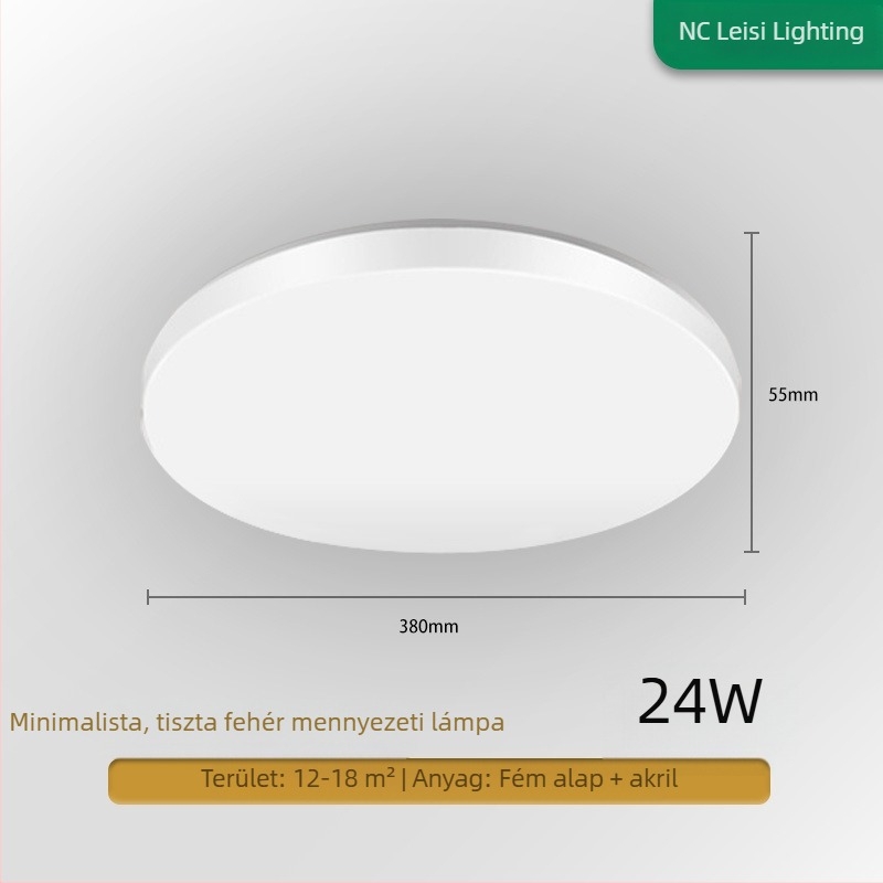 LED kör alakú mennyezetlámpa erkélyre és hálószobába, modern minimalista kialakítás, ideális folyosókhoz