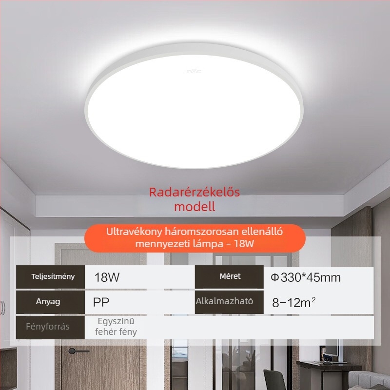 LED kör alakú mennyezetlámpa erkélyre és hálószobába, modern minimalista kialakítás, ideális folyosókhoz