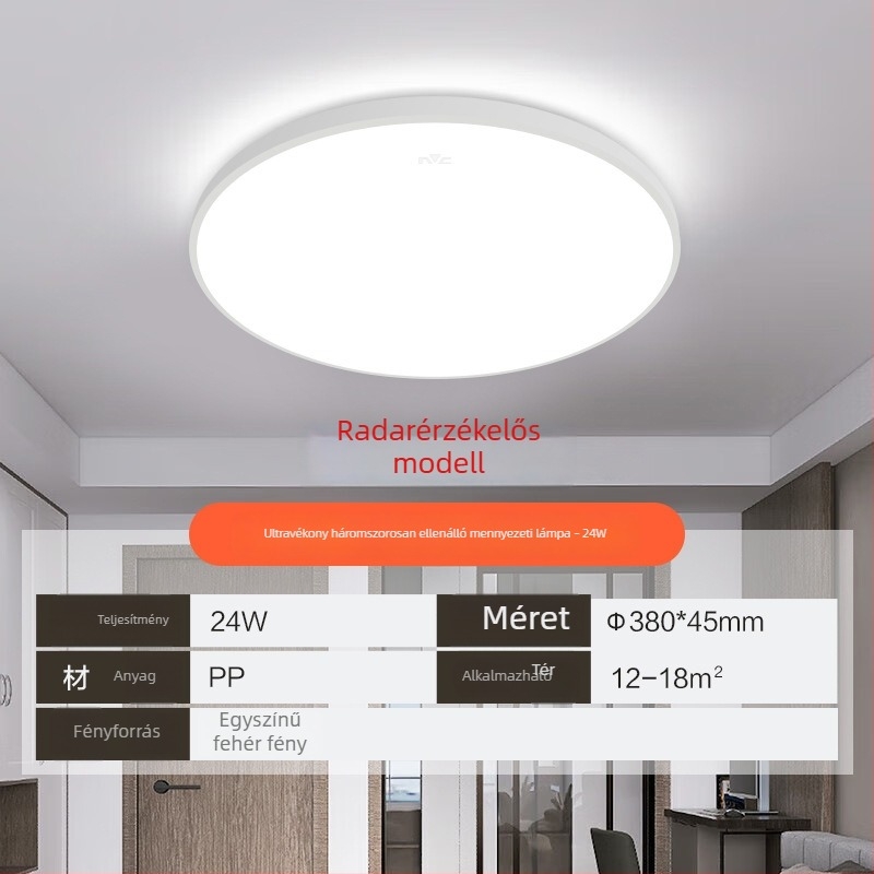 LED kör alakú mennyezetlámpa erkélyre és hálószobába, modern minimalista kialakítás, ideális folyosókhoz