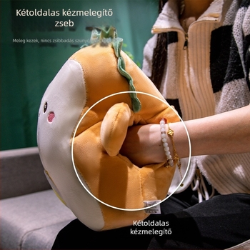 Kétfunkciós párna és takaró, plüss baba kézmelegítővel, ideális irodai pihenéshez