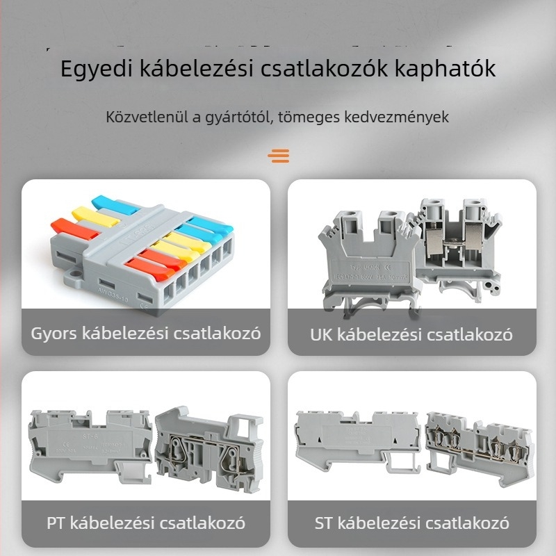Kültéri vízálló műanyag elosztódoboz terminálokkal, zárt kábelvezetés, 1 bemenet 2 kimenet, esőálló