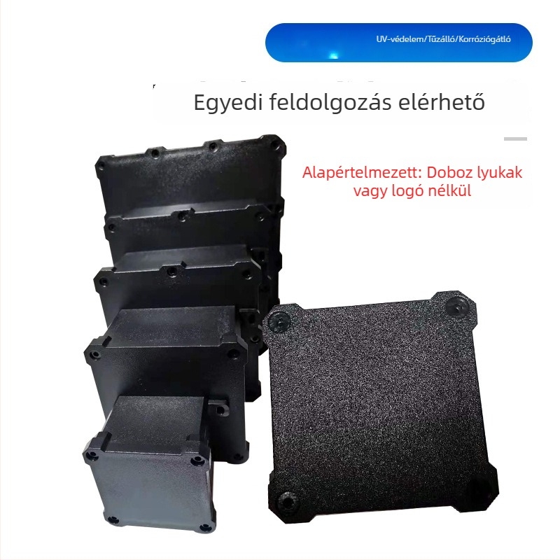 Xineng kültéri IP68 vízálló kapcsolódoboz, PC tűzálló műanyag, fekete, nagy