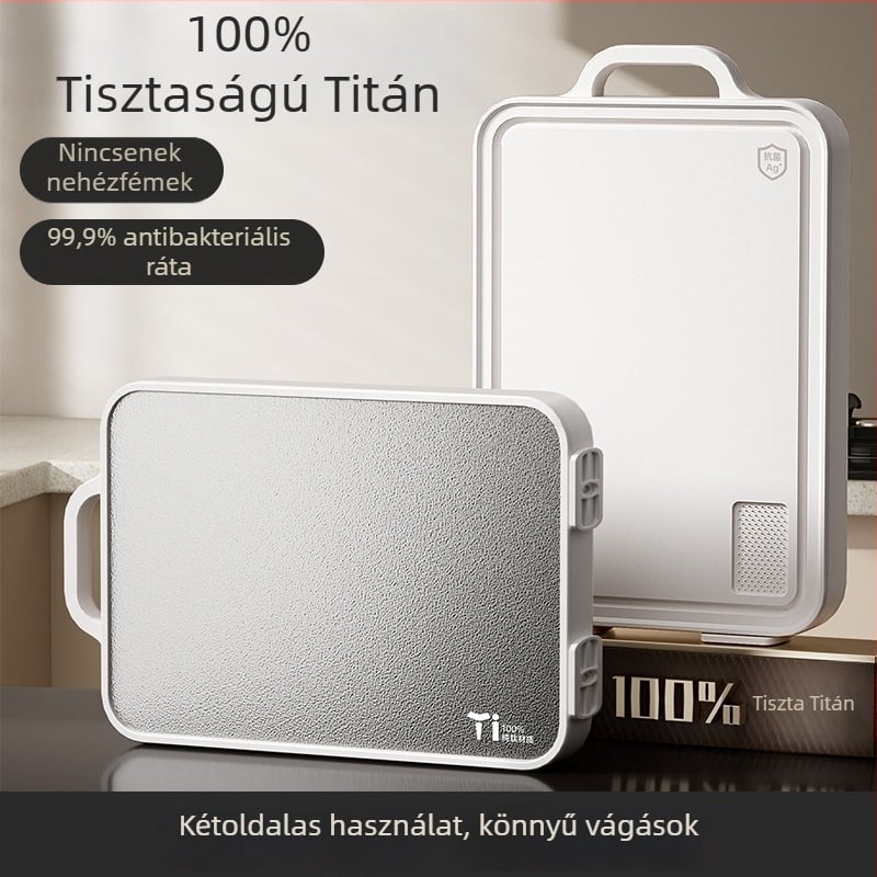 Titán vágódeszka, kétoldalas, antibakteriális és penészmentes, nyers és főtt hús és csontok vágásához