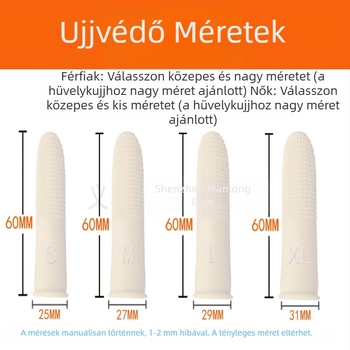 Fehér latex ujjvédők anti-slip pöttyökkel, tanároknak, pénz számoláshoz, oldalnézethez és nyomtatáshoz; vastagított, tartós gumírozott ujjvédők