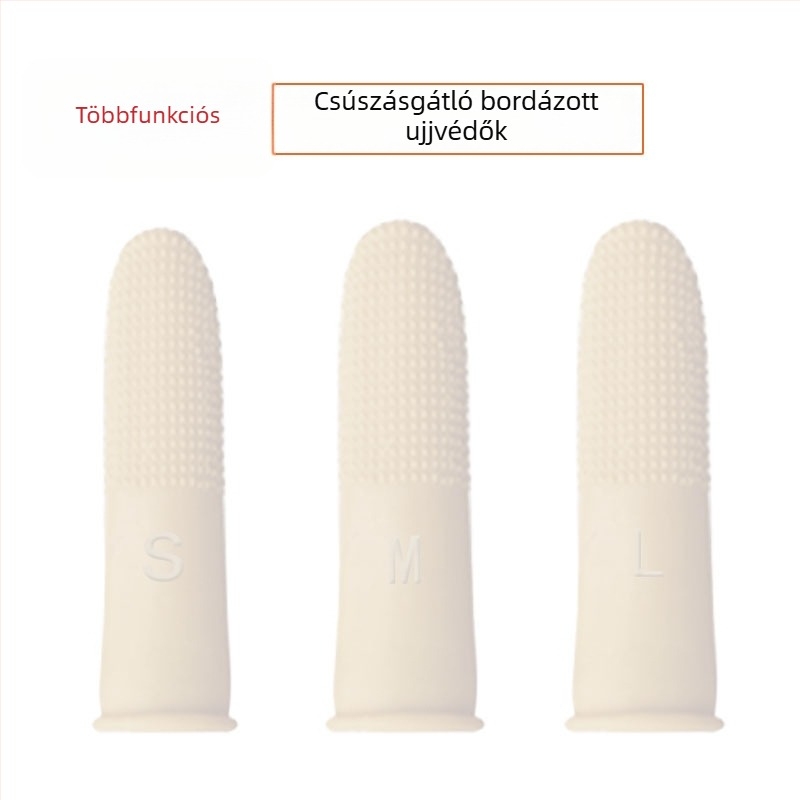 Fehér latex ujjvédők anti-slip pöttyökkel, tanároknak, pénz számoláshoz, oldalnézethez és nyomtatáshoz; vastagított, tartós gumírozott ujjvédők