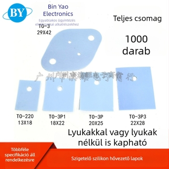 TO-220/TO-3P/TO-247 tranzisztorok és MOSFET-ek számára szigetelő szilikon lemez