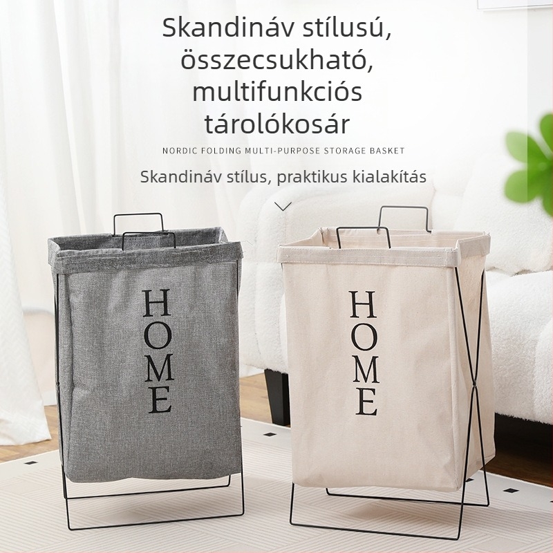 Kovácsoltvas ruhaszállító állvány, összecsukható textil tasakkal, modern otthonhoz