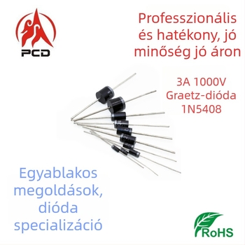 MIC 1N5408 rektifikátor-dióda, szalagcsomagolású, elektronikai alkatrészek, magas feszültség