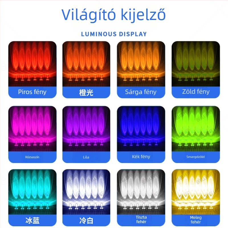F5 5 mm fehér LED gömb, 3V magas fényerő, Sanan chip