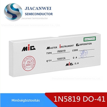 1N5819 Schottky dióda, DO-41 csomagolás, 1A 40V, rövid lábú