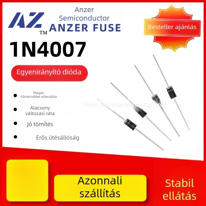 ANZER 1N4007M71A1000V DO-41 rektifikációs dióda, gyors helyreállítású, szilícium