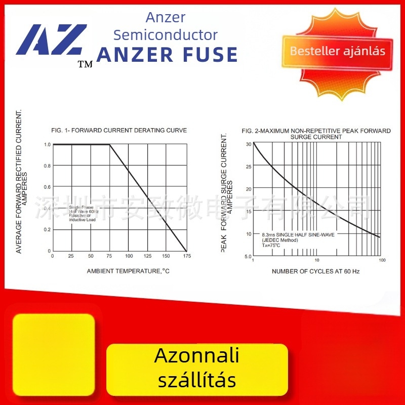 ANZER 1N4007M71A1000V DO-41 rektifikációs dióda, gyors helyreállítású, szilícium