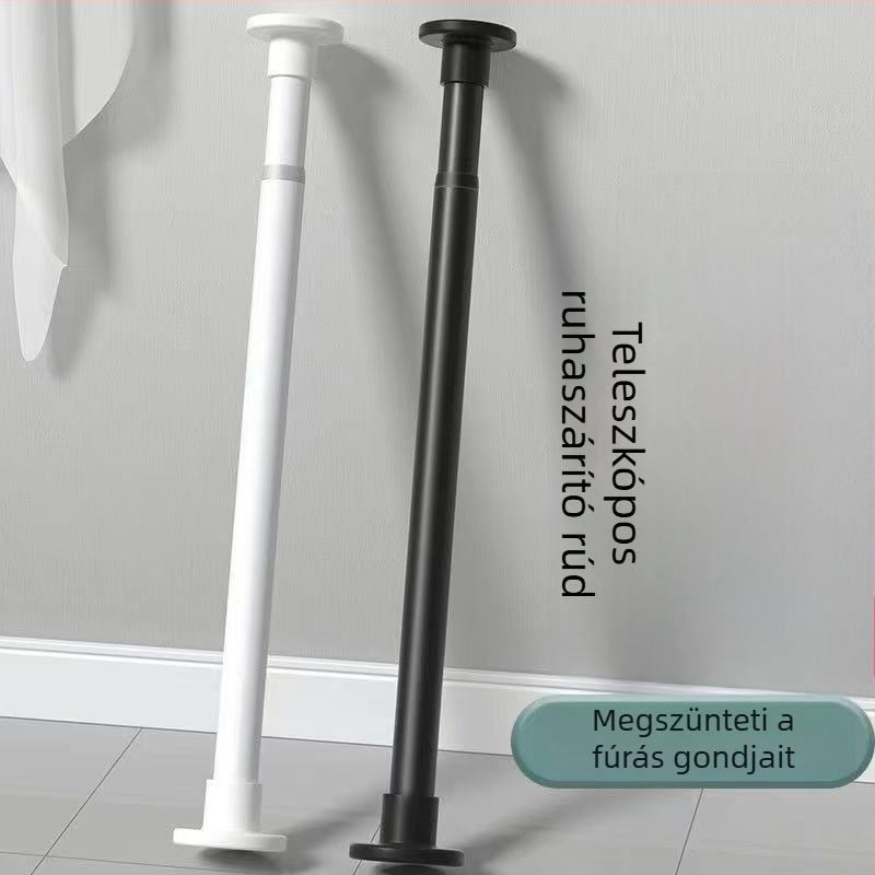 Fúrás nélküli teleszkópos függönyrúd erkélyre és fürdőszobába, beltéri ruhaszárító rúd