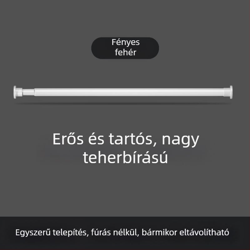Fúrás nélküli teleszkópos függönyrúd erkélyre és fürdőszobába, beltéri ruhaszárító rúd
