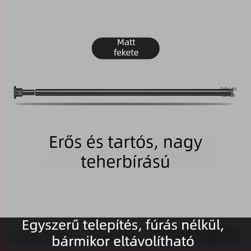 Fúrás nélküli teleszkópos függönyrúd erkélyre és fürdőszobába, beltéri ruhaszárító rúd