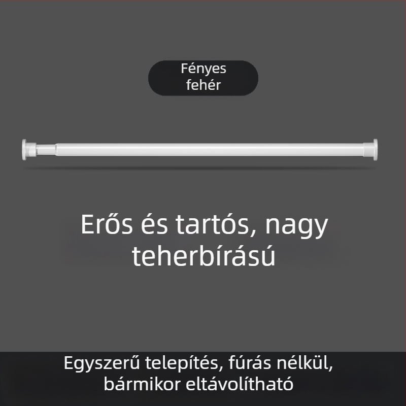 Fúrás nélküli teleszkópos függönyrúd erkélyre és fürdőszobába, beltéri ruhaszárító rúd