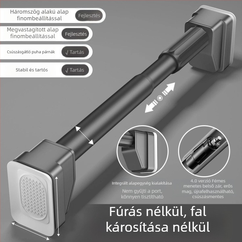 Fúrás nélküli teleszkópos függönyrúd erkélyre és fürdőszobába, beltéri ruhaszárító rúd