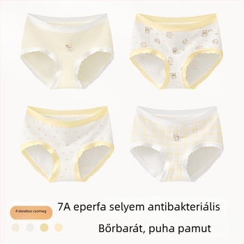 Lányoknak készült pamut alsónemű, Class A, 9–12 év, ősz-tél, középmagas derekú, kényelmes fehérnemű, amely nem gördül fel