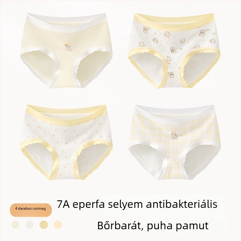 Lányoknak készült pamut alsónemű, Class A, 9–12 év, ősz-tél, középmagas derekú, kényelmes fehérnemű, amely nem gördül fel