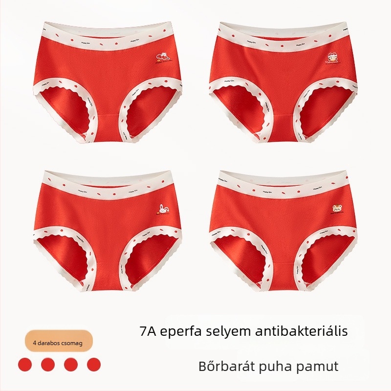 Lányoknak készült pamut alsónemű, Class A, 9–12 év, ősz-tél, középmagas derekú, kényelmes fehérnemű, amely nem gördül fel