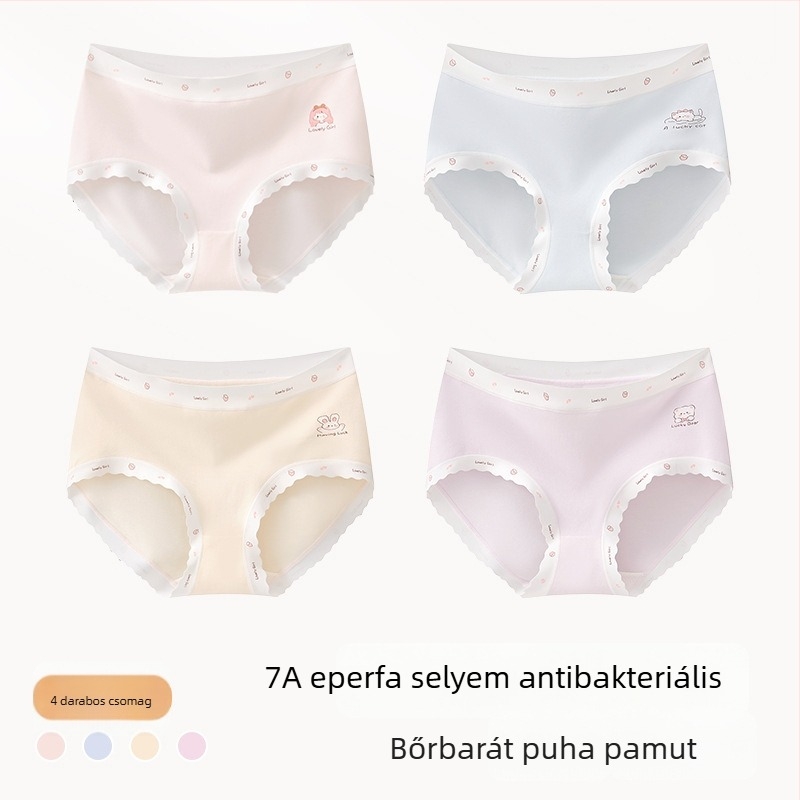 Lányoknak készült pamut alsónemű, Class A, 9–12 év, ősz-tél, középmagas derekú, kényelmes fehérnemű, amely nem gördül fel