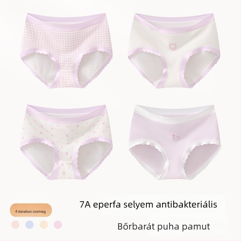 Lányoknak készült pamut alsónemű, Class A, 9–12 év, ősz-tél, középmagas derekú, kényelmes fehérnemű, amely nem gördül fel