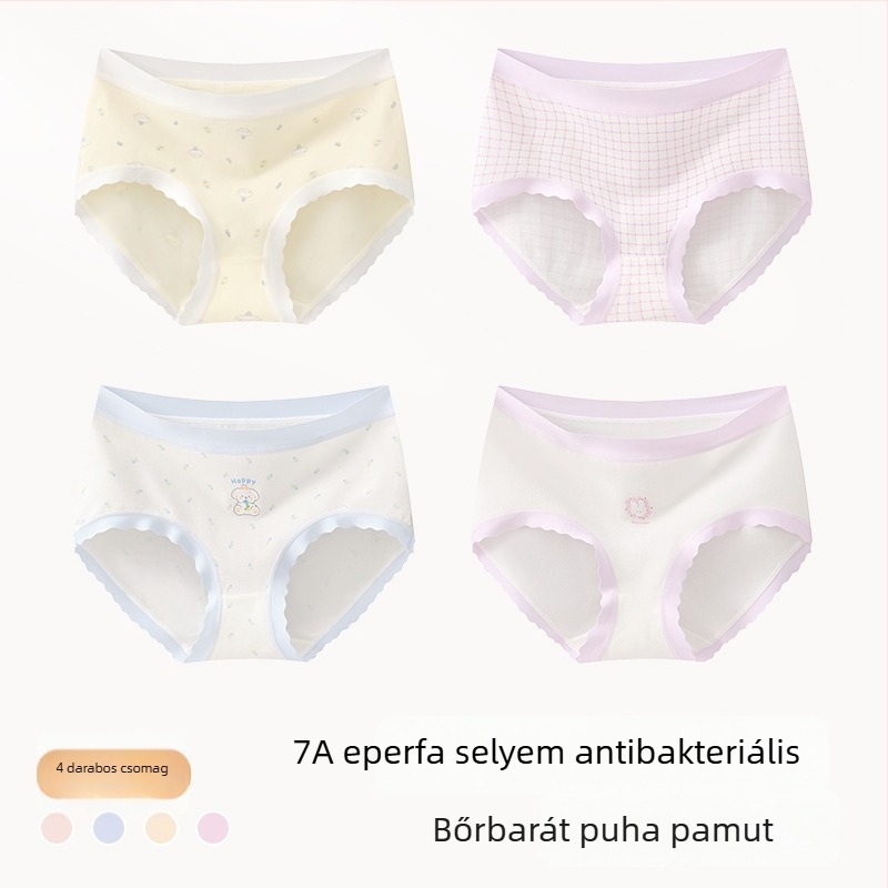 Lányoknak készült pamut alsónemű, Class A, 9–12 év, ősz-tél, középmagas derekú, kényelmes fehérnemű, amely nem gördül fel
