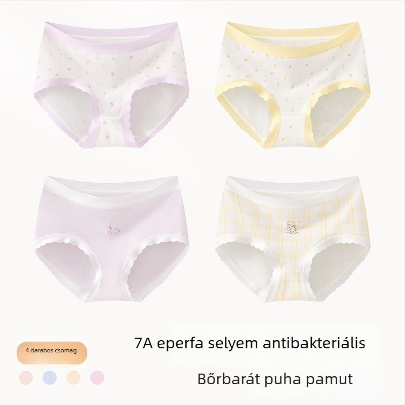 Lányoknak készült pamut alsónemű, Class A, 9–12 év, ősz-tél, középmagas derekú, kényelmes fehérnemű, amely nem gördül fel