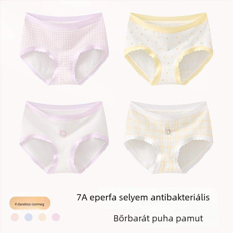 Lányoknak készült pamut alsónemű, Class A, 9–12 év, ősz-tél, középmagas derekú, kényelmes fehérnemű, amely nem gördül fel