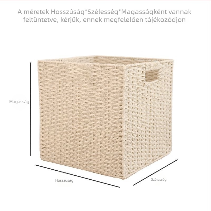 Kalake kockás tárolókosár, imitált rattan, otthoni rendező harapnivalókhoz és játékokhoz