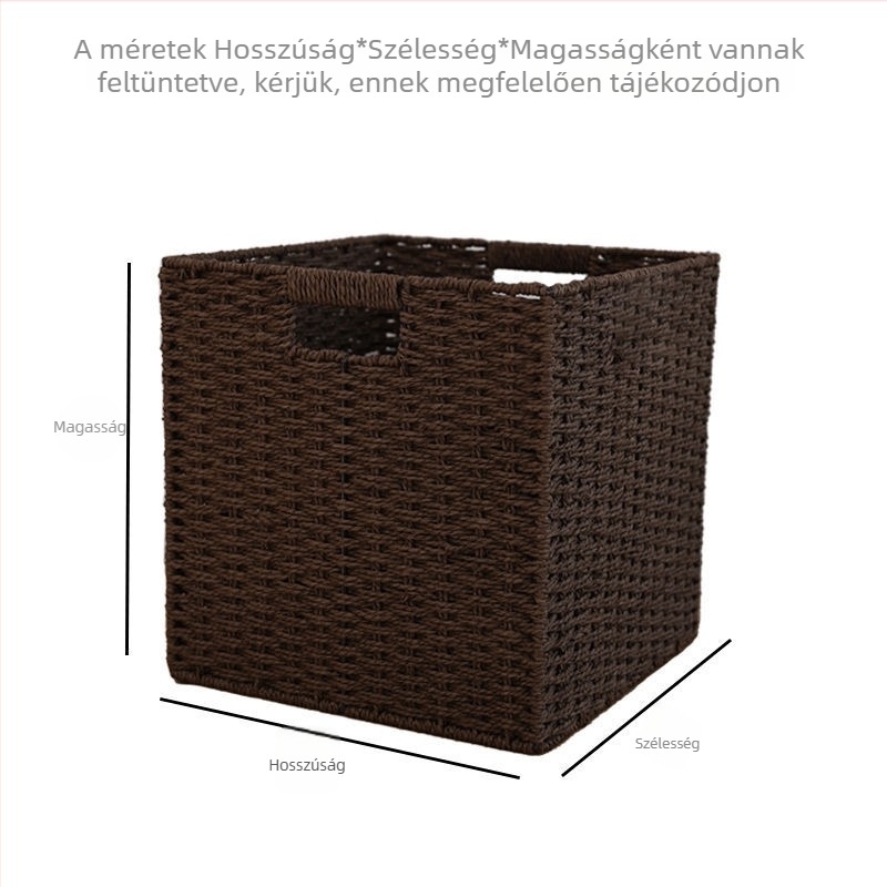 Kalake kockás tárolókosár, imitált rattan, otthoni rendező harapnivalókhoz és játékokhoz